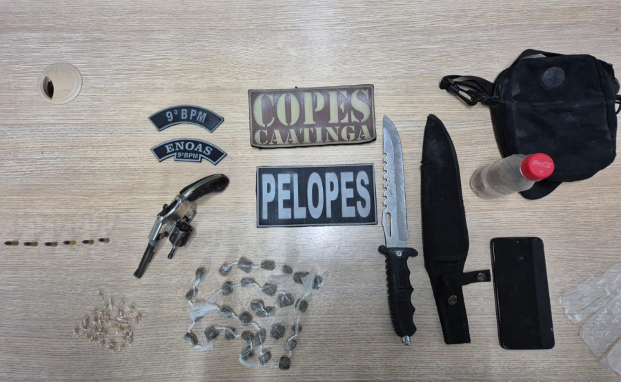 Homem é preso por tráfico de drogas e porte ilegal de arma no povoado Peba, em Delmiro Gouveia